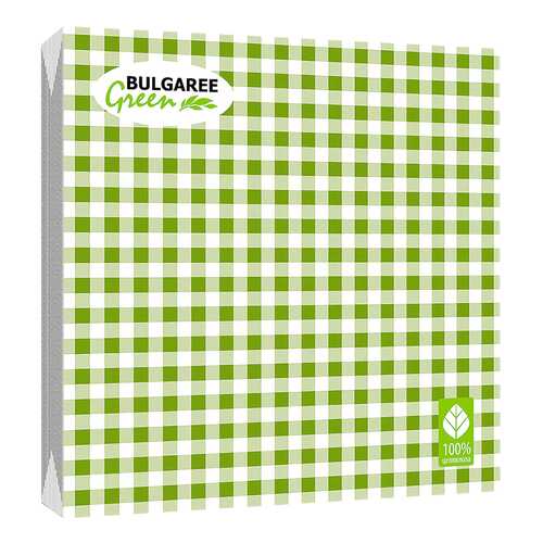 Салфетка Bulgaree green клетка 3-х слойная бумажная 33x33 20 шт в Керхер