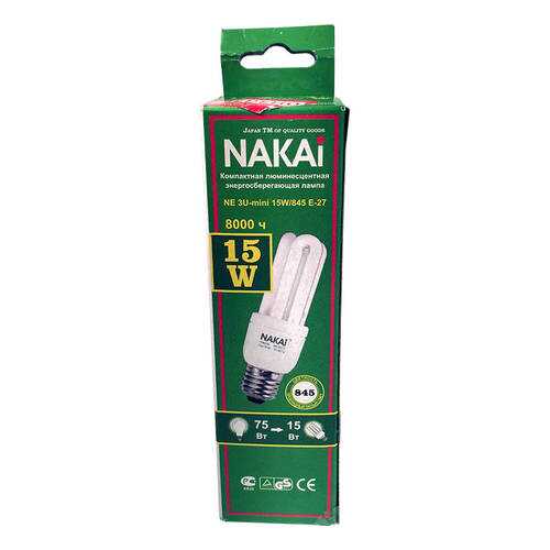Лампа NE 3U-mini 15W/845 E-27 71082пц NAKAI в Керхер