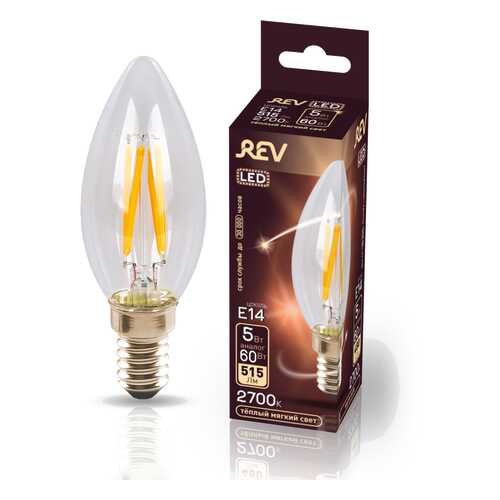 Лампа светодиодная FILAMENT свеча С37 E14 5W, 2700K, DECO Premium, теплый свет в Керхер
